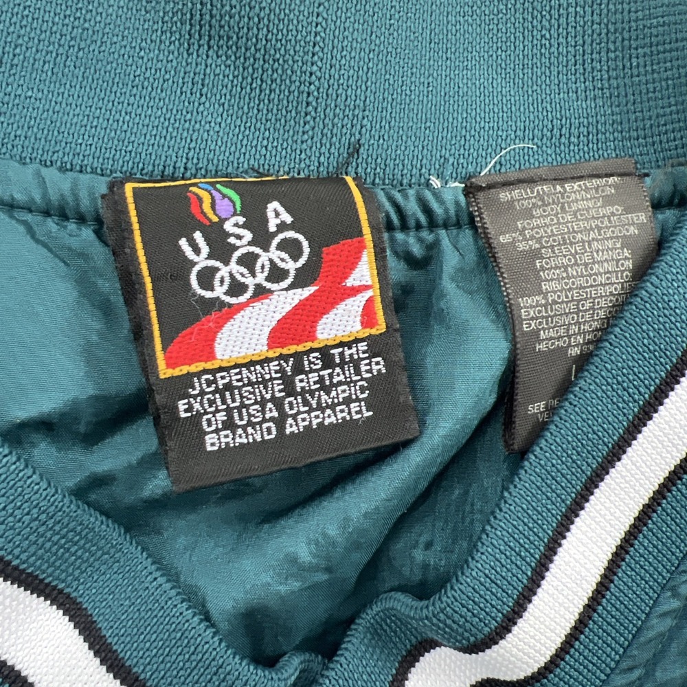 Vintage Team USA Olympics Pullover Windbreaker Teal‎ JC Penney 90's Men's Large - Picture 2 of 9